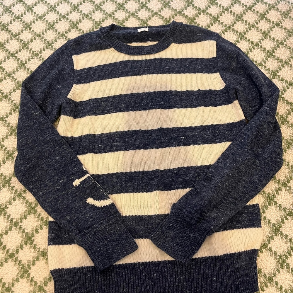Crewcut navy/cream stripped sweater size 10